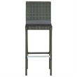 Pemberly Row 3 Piece Steel Small Outdoor Patio Bar Set in Gray