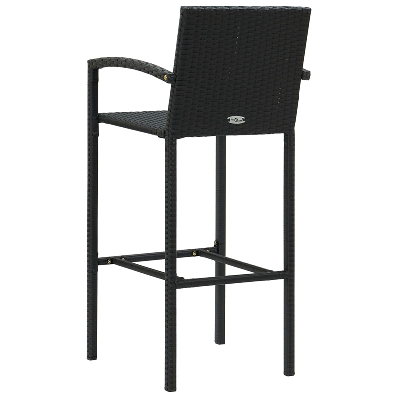 Pemberly Row 3 Piece Steel Small Outdoor Patio Bar Set in Black