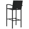 Pemberly Row 3 Piece Steel Small Outdoor Patio Bar Set in Black
