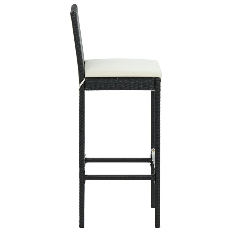 Pemberly Row 5 Piece Steel Outdoor Standard Patio Bar Set in Black
