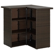 Pemberly Row 8 Piece Poly Rattan Outdoor Patio Bar Set in Brown/Cream