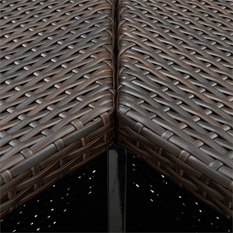 Pemberly Row 8 Piece Poly Rattan Outdoor Patio Bar Set in Brown/Cream