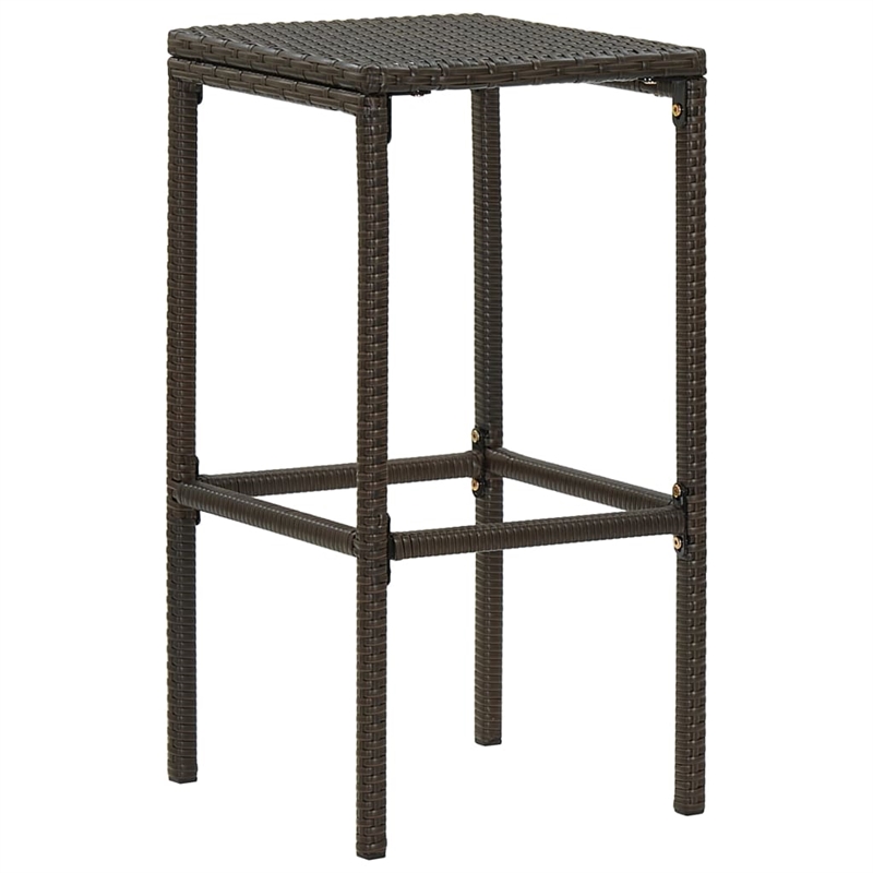 Pemberly Row 8 Piece Poly Rattan Outdoor Patio Bar Set in Brown/Cream