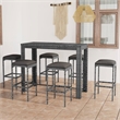Pemberly Row 9 Piece Steel Standard Outdoor Patio Bar Set in Gray