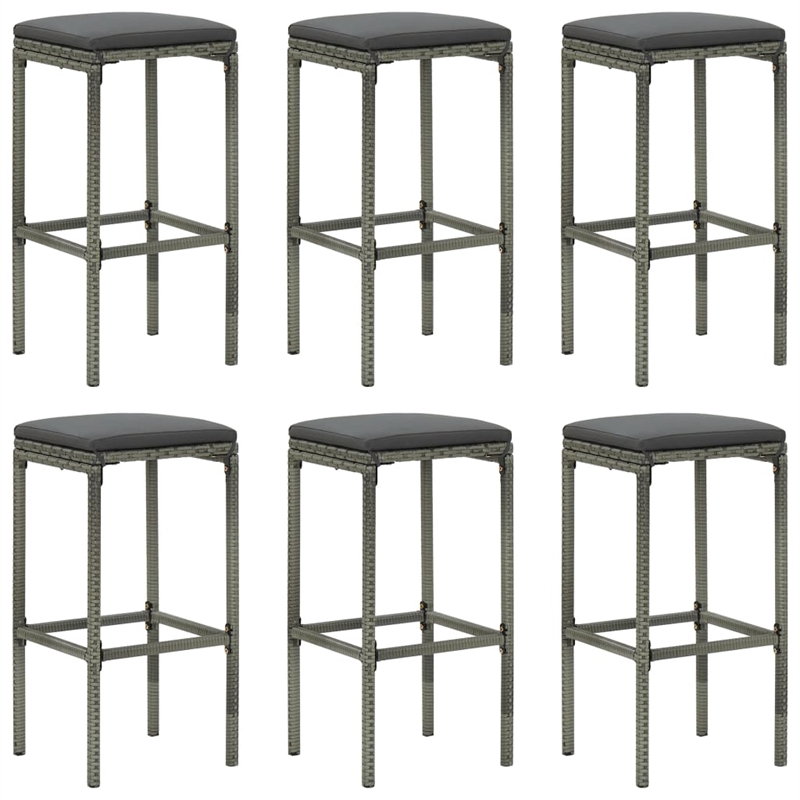 Pemberly Row 9 Piece Steel Standard Outdoor Patio Bar Set in Gray