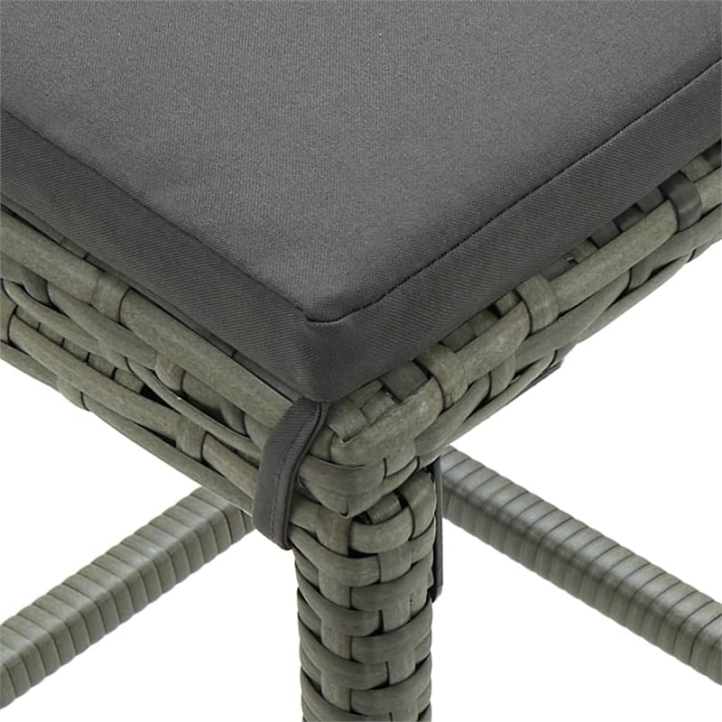 Pemberly Row 9 Piece Steel Standard Outdoor Patio Bar Set in Gray