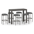 Pemberly Row 9 Piece Steel Standard Outdoor Patio Bar Set in Gray