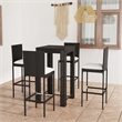 Pemberly Row 7 Piece Steel Outdoor Bar Set in Black/White/Cream