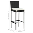 Pemberly Row 7 Piece Steel Outdoor Bar Set in Black/White/Cream