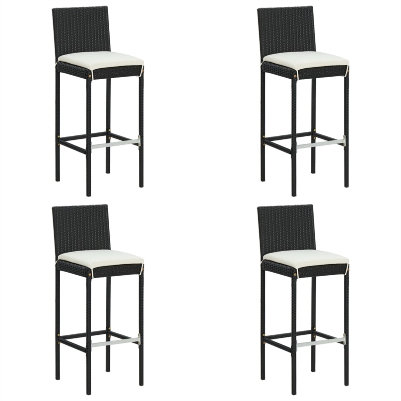 Pemberly Row 7 Piece Steel Outdoor Bar Set in Black/White/Cream