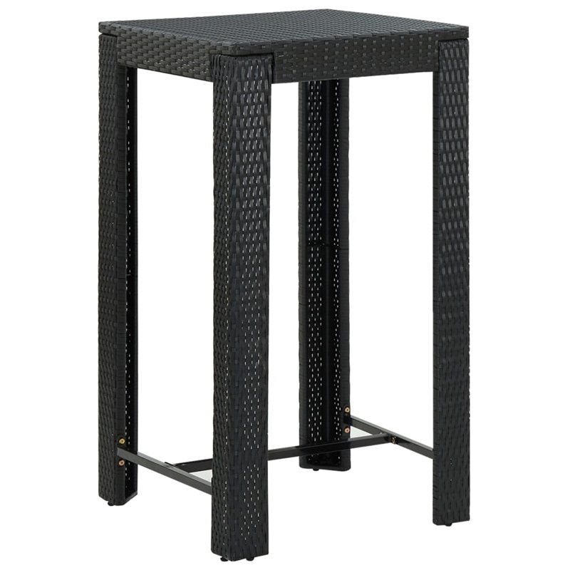 Pemberly Row 7 Piece Steel Outdoor Bar Set in Black/White/Cream