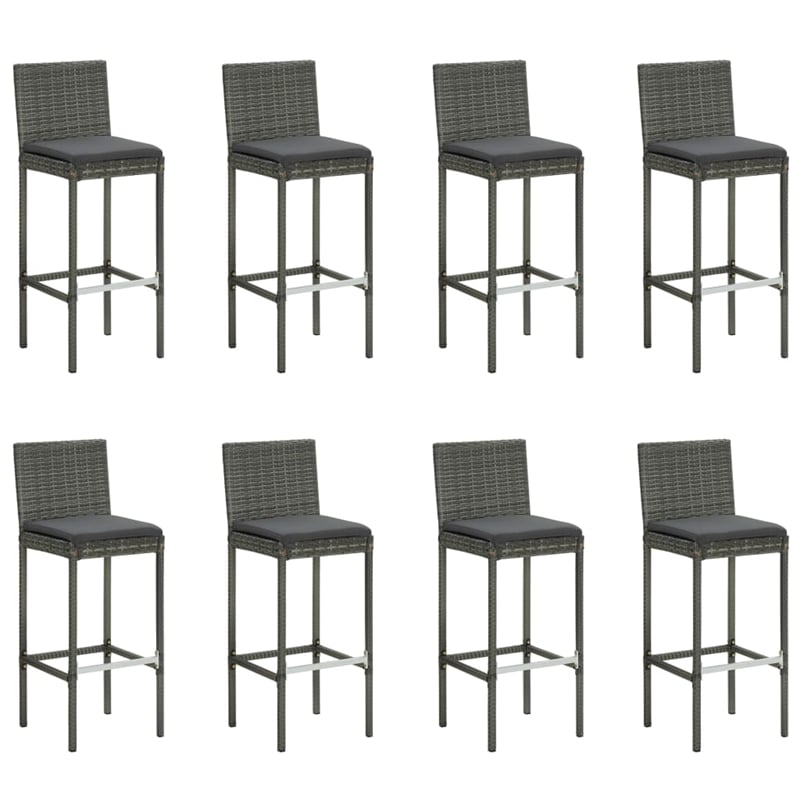 Pemberly Row 3 Piece Steel Medium Outdoor Patio Bar Set in Gray