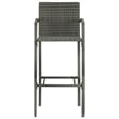Pemberly Row 7 Piece Steel Large Outdoor Patio Bar Set in Brown