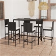Pemberly Row 7 Piece Poly Rattan Bar Set in Black/White/Cream