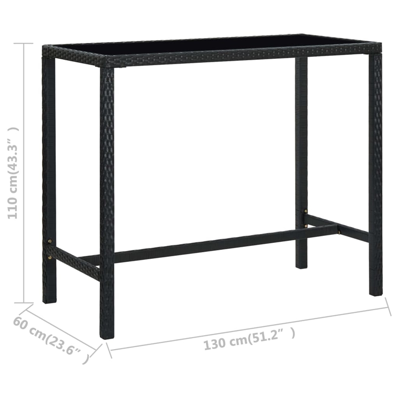 Pemberly Row 7 Piece Poly Rattan Bar Set in Black/White/Cream