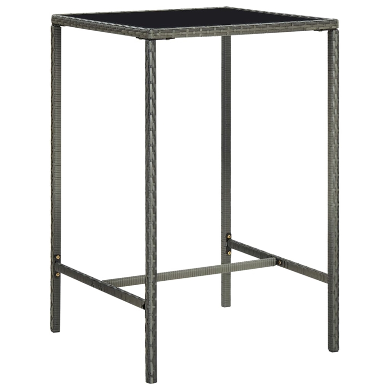 Pemberly Row 3 Piece Steel Outdoor Patio Bar Set with Cushions in Gray