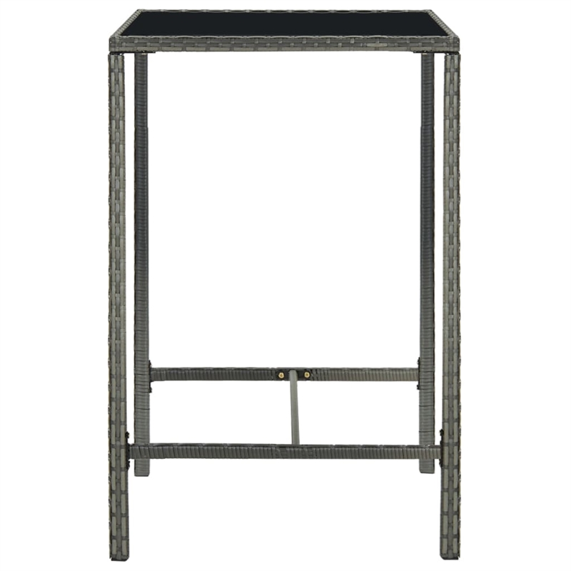 Pemberly Row 3 Piece Steel Outdoor Patio Bar Set with Cushions in Gray