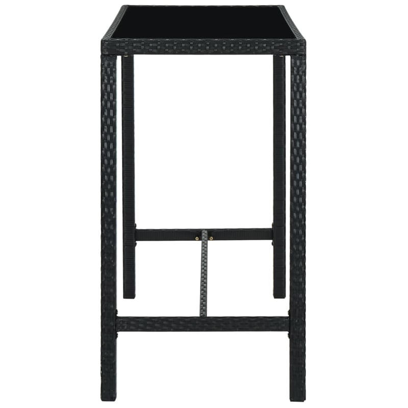 Pemberly Row 7 Piece Steel Outdoor Patio Bar Set with Cushions in Black