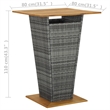 Pemberly Row 9 Piece Poly Rattan Outdoor Patio Bar Set in Gray/Anthracite