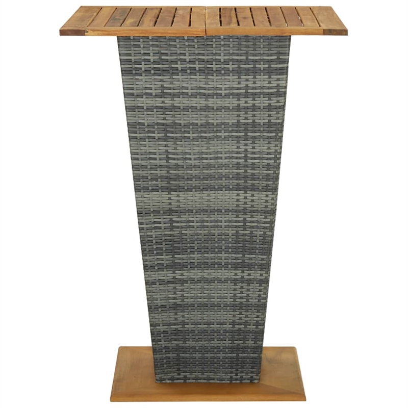 Pemberly Row 9 Piece Poly Rattan Outdoor Patio Bar Set in Gray/Anthracite