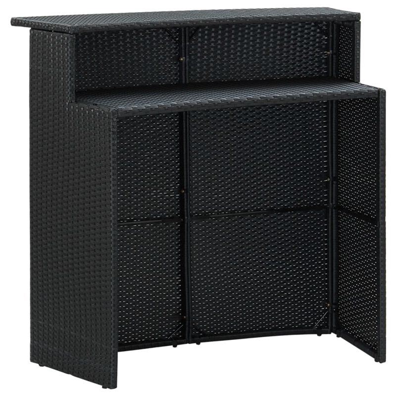Pemberly Row 3 Piece Poly Rattan Bar Set in Black/White/Cream