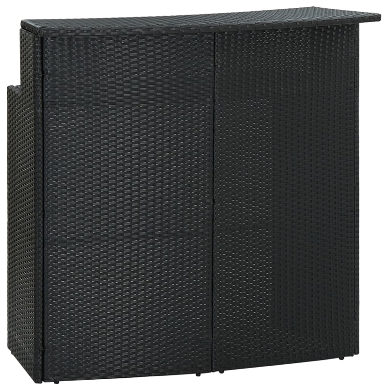 Pemberly Row 3 Piece Poly Rattan Bar Set in Black/White/Cream