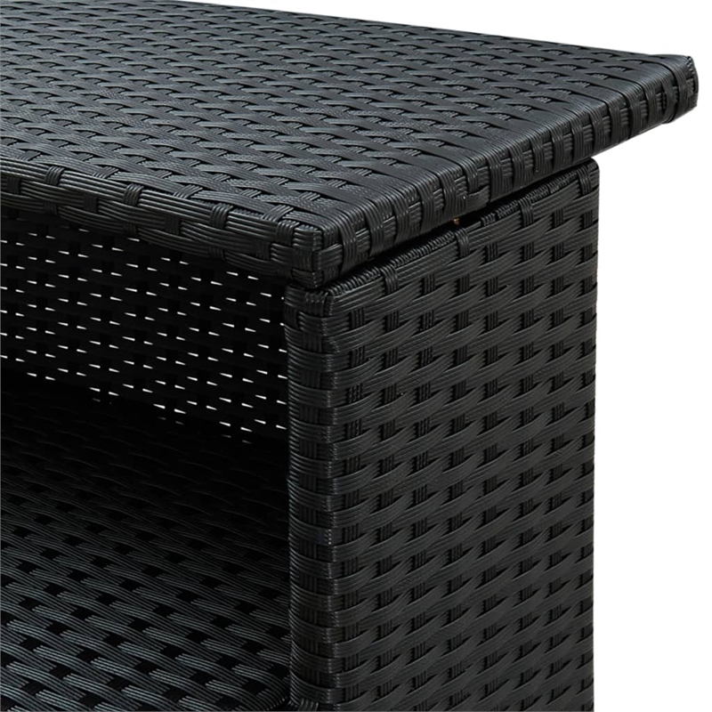Pemberly Row 3 Piece Poly Rattan Bar Set in Black/White/Cream