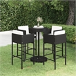 Pemberly Row 5 Piece Steel Standard Bar Set in Black/White/Cream