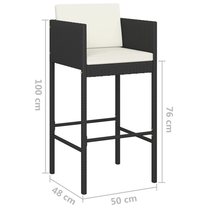 Pemberly Row 5 Piece Steel Standard Bar Set in Black/White/Cream
