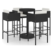 Pemberly Row 5 Piece Steel Standard Bar Set in Black/White/Cream