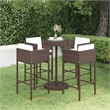 Pemberly Row 5 Piece Steel Medium Bar Set in White/Brown/Cream