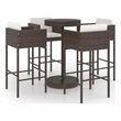 Pemberly Row 5 Piece Steel Medium Bar Set in White/Brown/Cream