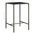 Pemberly Row Steel Medium Outdoor Patio Bar Set with Cushions in Gray