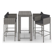 Pemberly Row 5 Piece Steel Medium Outdoor Patio Bar Set in Gray