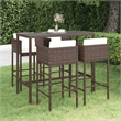 Pemberly Row 5 Piece Steel Medium Outdoor Patio Bar Set in Brown