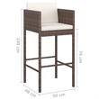 Pemberly Row 5 Piece Steel Medium Outdoor Patio Bar Set in Brown