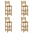 Pemberly Row 5 Piece Solid Acacia Wood Medium Bar Set in Brown