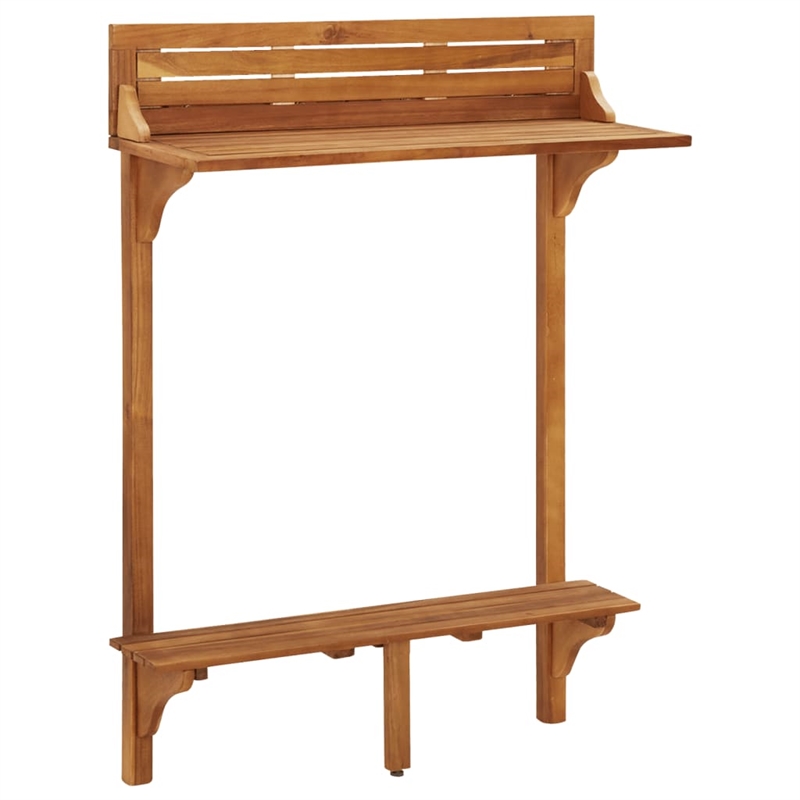 Pemberly Row 3 Piece Solid Acacia Wood Medium Bar Set in Natural