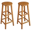 Pemberly Row 3 Piece Solid Acacia Wood Medium Bar Set in Natural