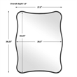 Pemberly Row Curvy Iron Frame Vanity Mirror in Sleek Satin Black