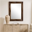 Pemberly Row Diamond Pattern Solid Acacia Wood Mirror in Dark Walnut with Gold