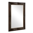 Pemberly Row Diamond Pattern Solid Acacia Wood Mirror in Dark Walnut with Gold