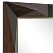 Pemberly Row Diamond Pattern Solid Acacia Wood Mirror in Dark Walnut with Gold