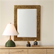 Pemberly Row Woven In Time Antiqued Gold Leaf Mirror with Beveled Edge