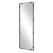 Pemberly Row Refined Iron Frame Full Length Floating Mirror in Dark Bronze