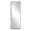 Pemberly Row Refined Iron Frame Full Length Floating Mirror in Dark Bronze