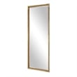 Pemberly Row Full Length Rattan Wrapped Iron Frame Tall Mirror in Gold