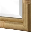 Pemberly Row Full Length Rattan Wrapped Iron Frame Tall Mirror in Gold