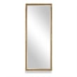 Pemberly Row Full Length Rattan Wrapped Iron Frame Tall Mirror in Gold