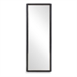 Pemberly Row Tall Wooden Mirror with Gold Inner Ledge in Black